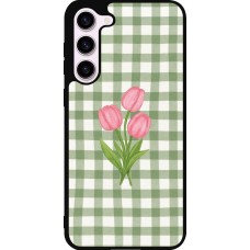 Coque Samsung Galaxy S23+ - Silicone rigide noir Green vichy tulips 2026