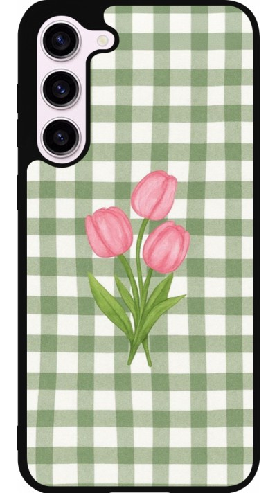 Coque Samsung Galaxy S23+ - Silicone rigide noir Green vichy tulips 2026