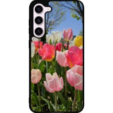 Coque Samsung Galaxy S23+ - Silicone rigide noir Tulips 2026
