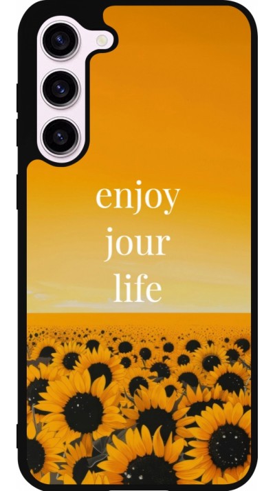 Coque Samsung Galaxy S23+ - Silicone rigide noir Summer 2025 Enjoy your life