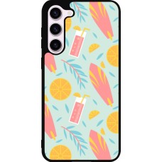 Coque Samsung Galaxy S23+ - Silicone rigide noir Summer 2025 Pattern citron