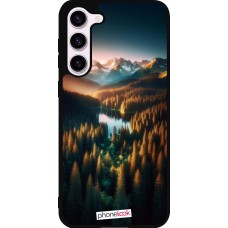 Coque Samsung Galaxy S23+ - Silicone rigide noir Sunset Forest Lake