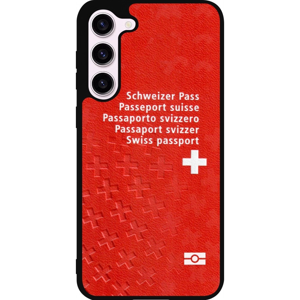 Coque Samsung Galaxy S23+ - Silicone rigide noir Swiss Passport
