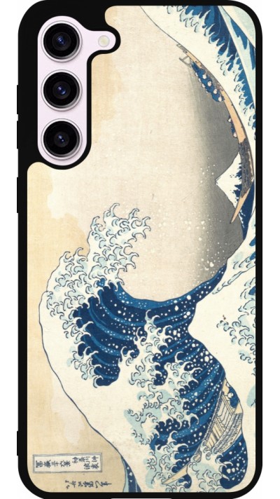 Coque Samsung Galaxy S23+ - Silicone rigide noir Tableau art - La Grande Vague de Kanagawa - Hokusai