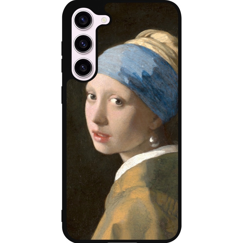 Coque Samsung Galaxy S23+ - Silicone rigide noir Tableau art - La Jeune fille à la perle - Johannes Vermeer