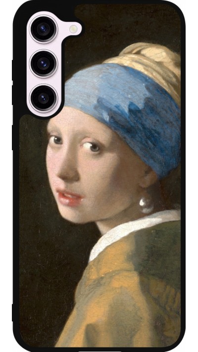 Coque Samsung Galaxy S23+ - Silicone rigide noir Tableau art - La Jeune fille à la perle - Johannes Vermeer
