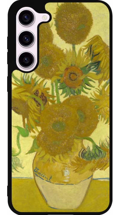 Coque Samsung Galaxy S23+ - Silicone rigide noir Tableau art - Les Tournesols - Van Gogh