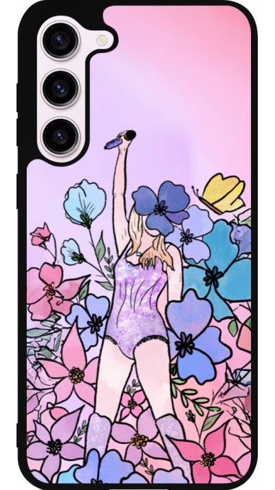 Coque Samsung Galaxy S23+ - Silicone rigide noir Taylor Swift Sketch - Pink