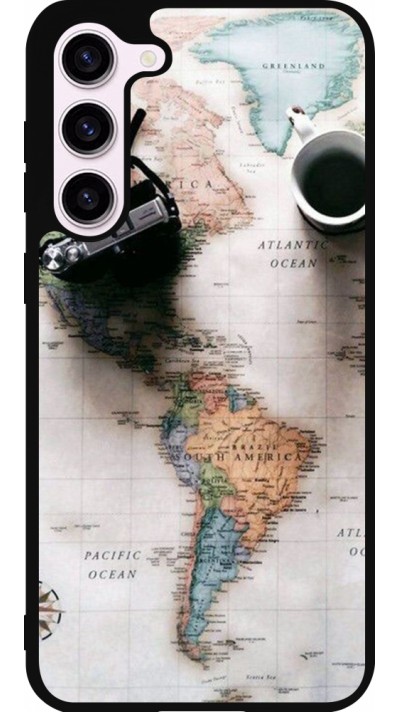 Coque Samsung Galaxy S23+ - Silicone rigide noir Travel 01