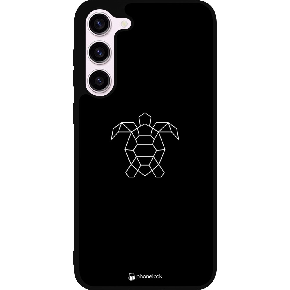 Coque Samsung Galaxy S23+ - Silicone rigide noir Turtles lines on black