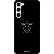 Coque Samsung Galaxy S23+ - Silicone rigide noir Turtles lines on black