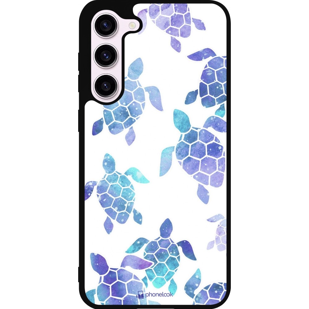 Coque Samsung Galaxy S23+ - Silicone rigide noir Turtles pattern watercolor