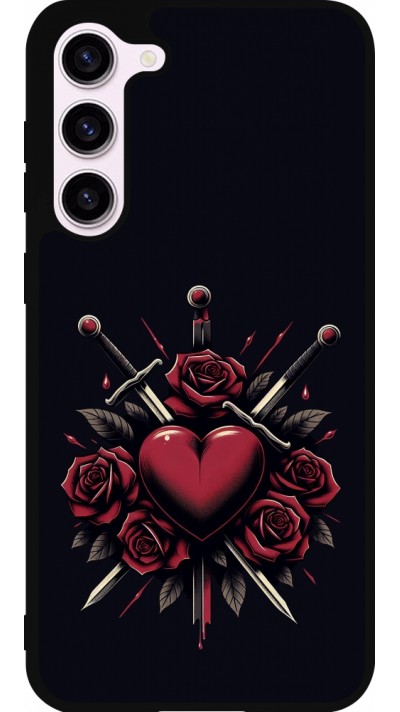 Coque Samsung Galaxy S23+ - Silicone rigide noir Valentine 2024 gothic love