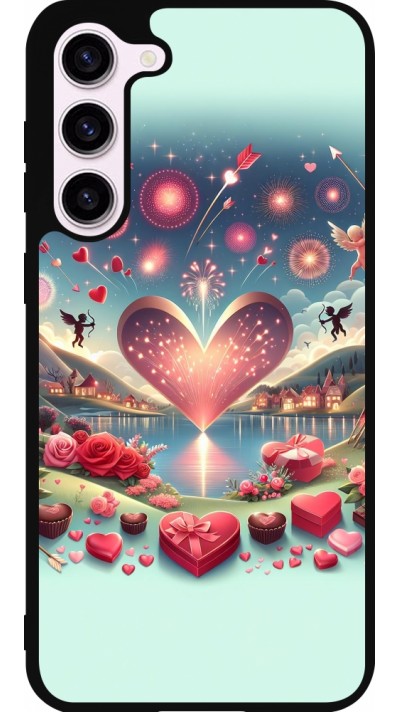 Coque Samsung Galaxy S23+ - Silicone rigide noir Valentine 2025 Chic