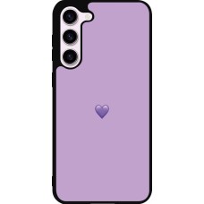 Coque Samsung Galaxy S23+ - Silicone rigide noir Valentine 2023 purpule single heart