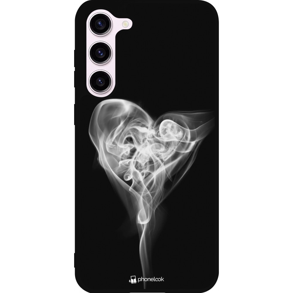 Coque Samsung Galaxy S23+ - Silicone rigide noir Valentine 2022 Black Smoke