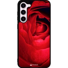 Coque Samsung Galaxy S23+ - Silicone rigide noir Valentine 2022 Rose