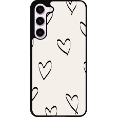 Coque Samsung Galaxy S23+ - Silicone rigide noir Valentine 2023 minimalist hearts