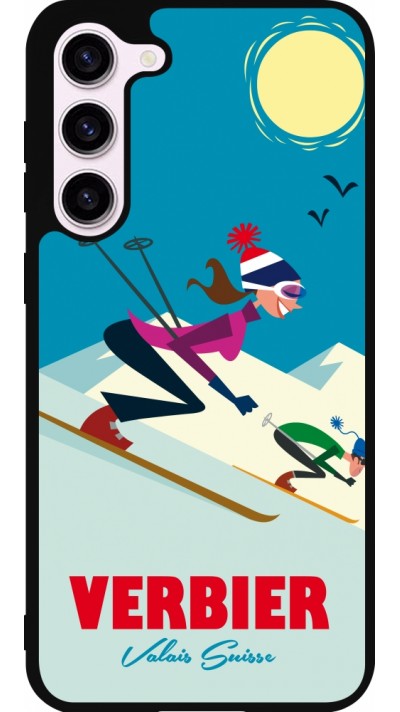 Coque Samsung Galaxy S23+ - Silicone rigide noir Verbier Ski Downhill