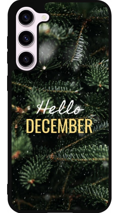 Coque Samsung Galaxy S23+ - Silicone rigide noir Winter 25 Winter hello december