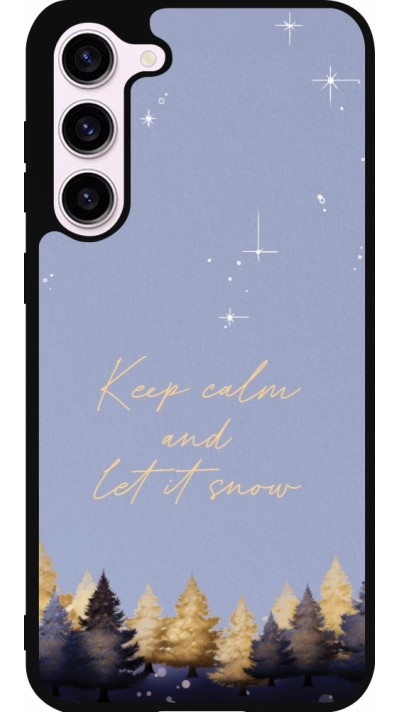 Coque Samsung Galaxy S23+ - Silicone rigide noir Winter 25 Winter illustration of trees