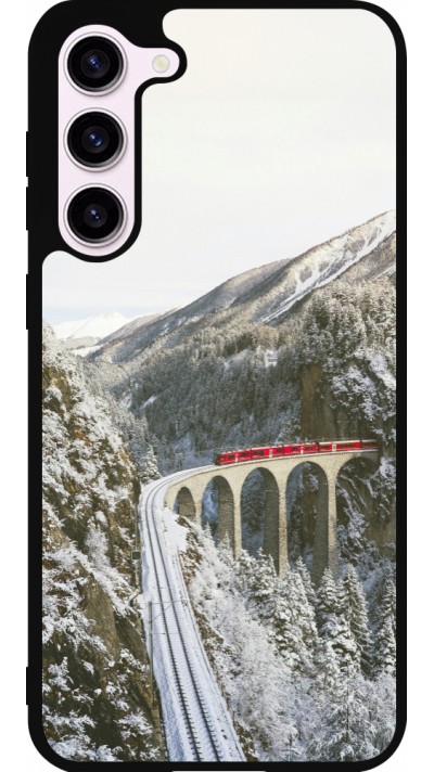 Coque Samsung Galaxy S23+ - Silicone rigide noir Winter 25 Winter polar express