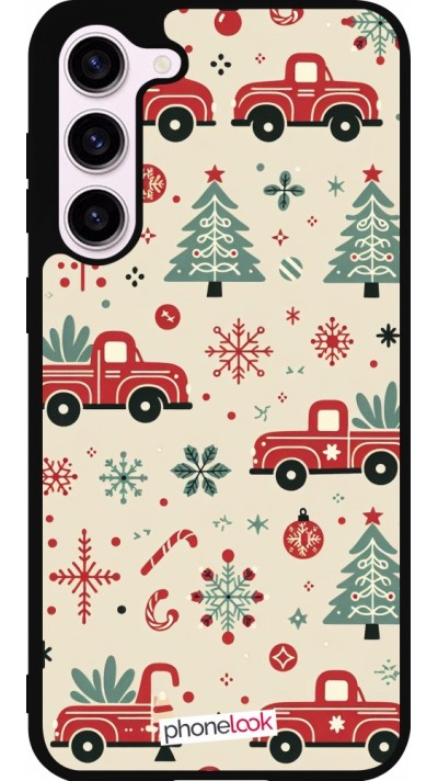Coque Samsung Galaxy S23+ - Silicone rigide noir Noël 2024 Camion Sapin