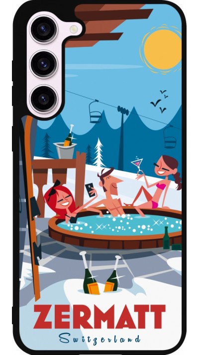 Coque Samsung Galaxy S23+ - Silicone rigide noir Zermatt Mountain Jacuzzi