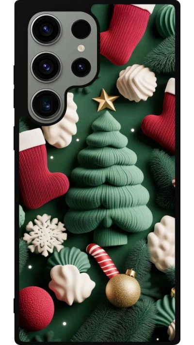Coque Samsung Galaxy S23 Ultra - Silicone rigide noir Christmas 25 Christmas textiles
