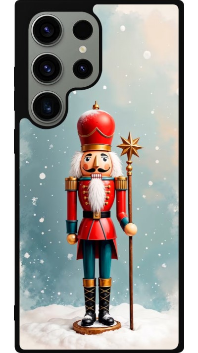 Coque Samsung Galaxy S23 Ultra - Silicone rigide noir Christmas 25 Nutcracker Snow