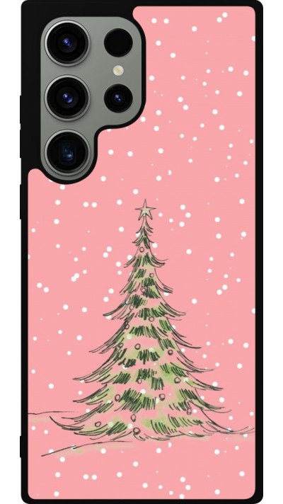 Coque Samsung Galaxy S23 Ultra - Silicone rigide noir Christmas 25 Pink Tree