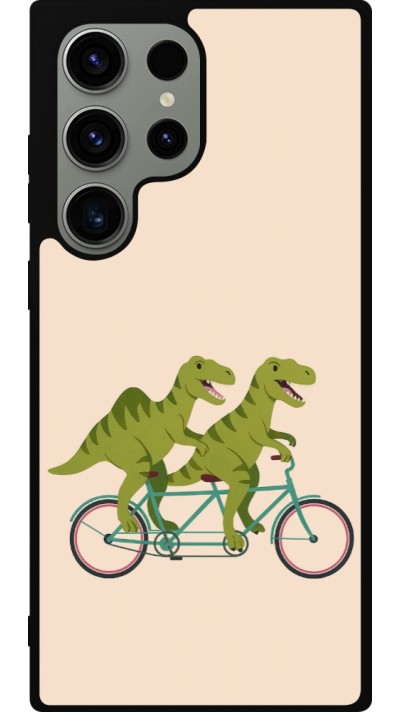 Coque Samsung Galaxy S23 Ultra - Silicone rigide noir Dinosaurs on bikes 2026