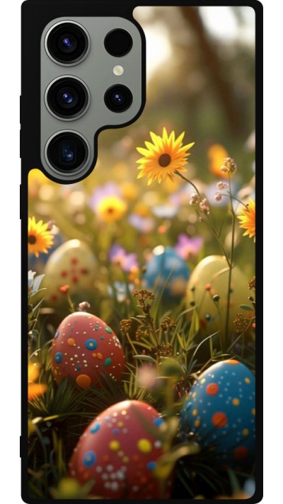 Coque Samsung Galaxy S23 Ultra - Silicone rigide noir Easter 2026 Decorated eggs