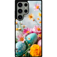 Coque Samsung Galaxy S23 Ultra - Silicone rigide noir Easter 2026 Eggs with flowers