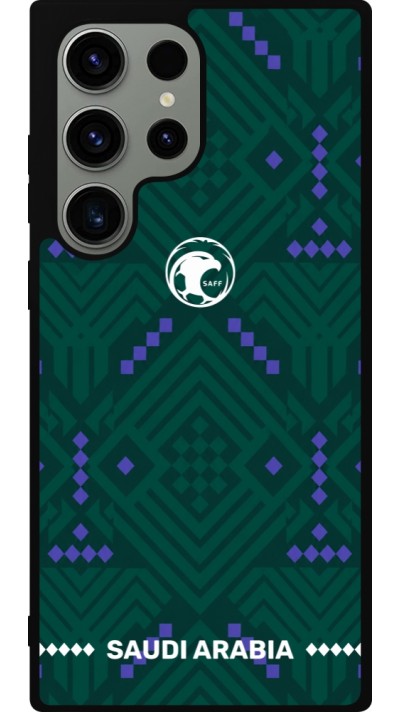 Coque Samsung Galaxy S23 Ultra - Silicone rigide noir Maillot de football Arabie saoudite 2026 personnalisable