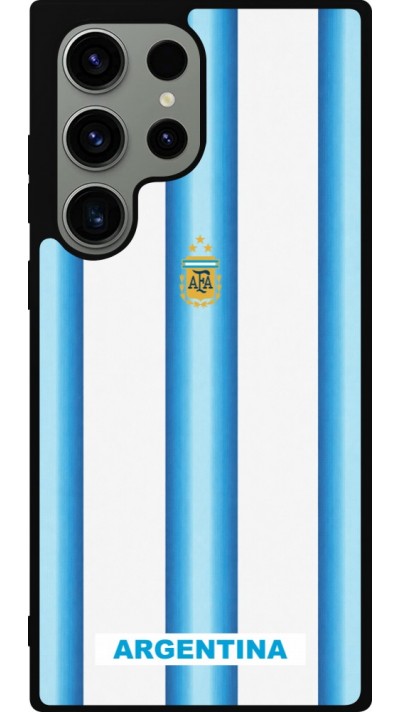 Coque Samsung Galaxy S23 Ultra - Silicone rigide noir Maillot de football Argentine 2026 personnalisable