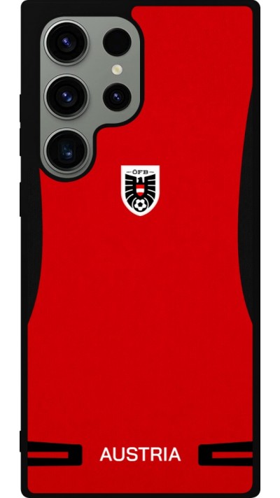 Coque Samsung Galaxy S23 Ultra - Silicone rigide noir Maillot de football Autriche 2026 personnalisable