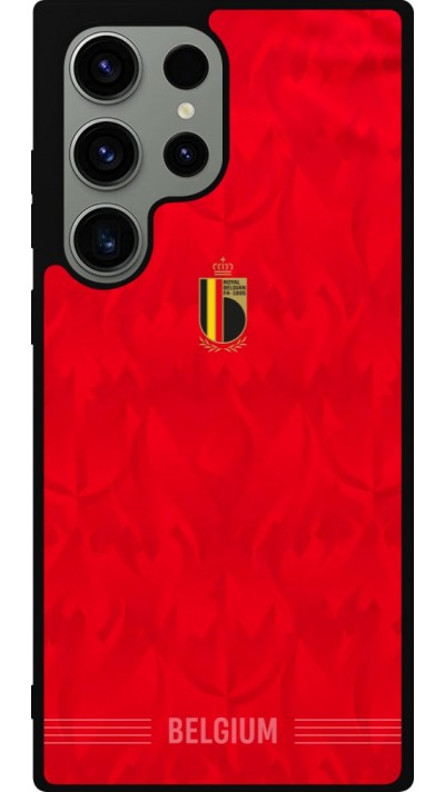 Coque Samsung Galaxy S23 Ultra - Silicone rigide noir Maillot de football Belgique 2026 personnalisable