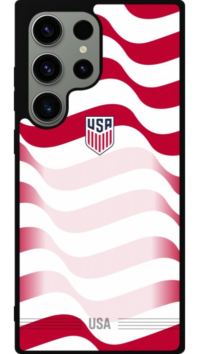 Coque Samsung Galaxy S23 Ultra - Silicone rigide noir Maillot de football E?tats Unis 2026 personnalisable