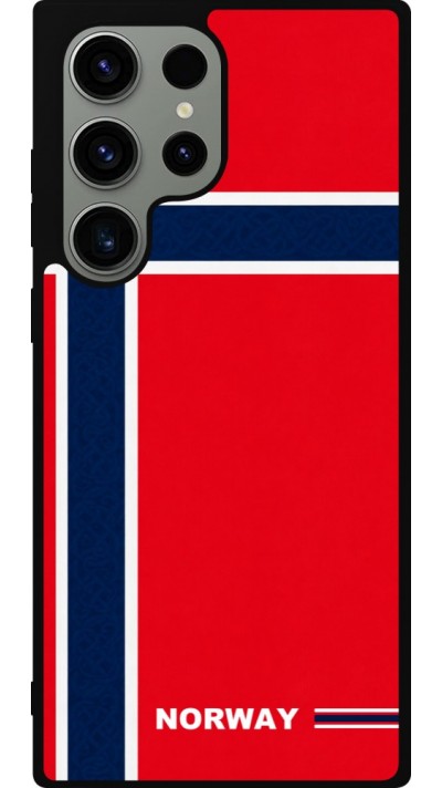 Coque Samsung Galaxy S23 Ultra - Silicone rigide noir Maillot de football Norvège 2026 personnalisable