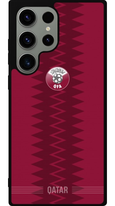 Coque Samsung Galaxy S23 Ultra - Silicone rigide noir Maillot de football Qatar 2026 personnalisable