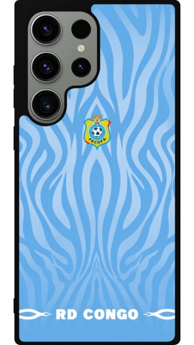 Coque Samsung Galaxy S23 Ultra - Silicone rigide noir Maillot de football RD Congo 2026 personnalisable