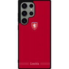 Coque Samsung Galaxy S23 Ultra - Silicone rigide noir Maillot de football Répuplique Tchèque 2026 personnalisable