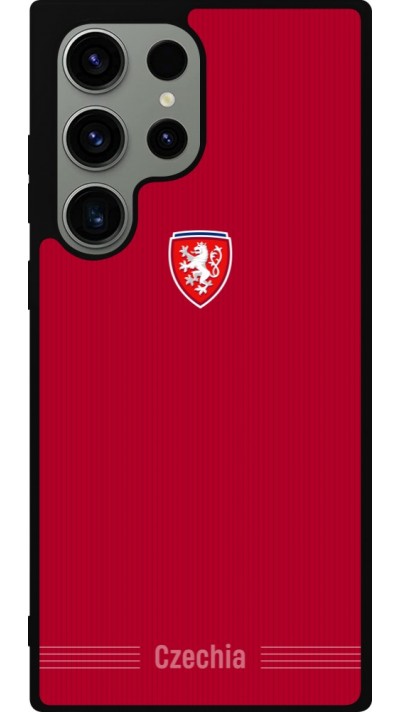 Coque Samsung Galaxy S23 Ultra - Silicone rigide noir Maillot de football Répuplique Tchèque 2026 personnalisable