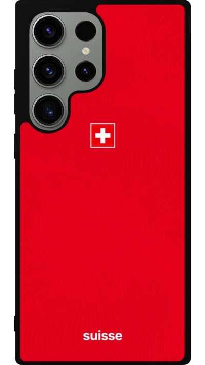 Coque Samsung Galaxy S23 Ultra - Silicone rigide noir Maillot de football Suisse 2026 personnalisable