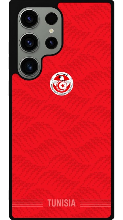 Coque Samsung Galaxy S23 Ultra - Silicone rigide noir Maillot de football Tunisie 2026 personnalisable