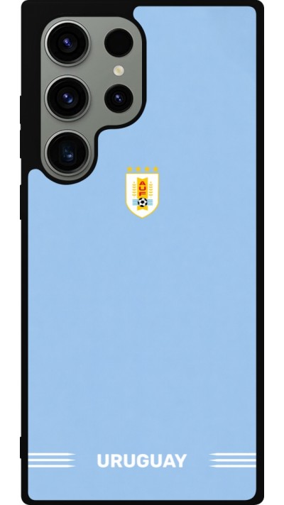 Coque Samsung Galaxy S23 Ultra - Silicone rigide noir Maillot de football Uruguay 2026 personnalisable
