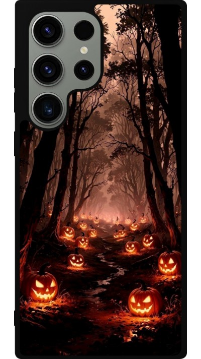 Coque Samsung Galaxy S23 Ultra - Silicone rigide noir Halloween 2025 Road of Terrifying Pumpkins