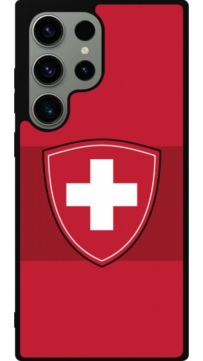 Coque Samsung Galaxy S23 Ultra - Silicone rigide noir Hockey World Championship Ecusson Suisse