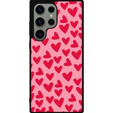 Coque Samsung Galaxy S23 Ultra - Silicone rigide noir Mom 2024 petits coeurs